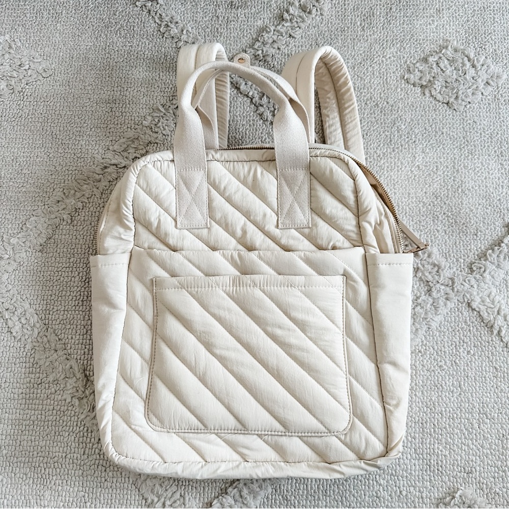 Universal Thread Cream Quilted Square Backpack - image 1